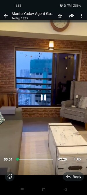 Living Room in 2 BHK Apartment at Satellite Royale, Goregaon East – for Rent