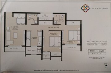 Floor Plan in 3 BHK Apartment at JP North Euphoria, Mira Road – for Sale