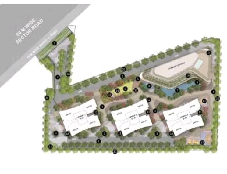 Master Plan, experion-the-trillion 3 Bedroom 2800 Sq.Ft. Apartment In Sector 48 Gurgaon 9310736