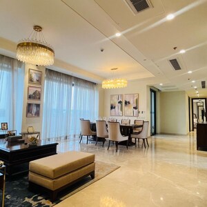 Living Room in 3.5 BHK Apartment at Risland Sky Mansion, Chattarpur – for Rent