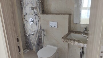 Bathroom in 3 BHK Apartment at Oberoi Eternia, Mulund West – for Rent