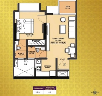 Floor Plan in 2 BHK Apartment at Malad West – for Sale