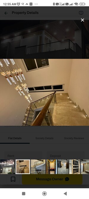 Staircase in 4 BHK Villa at Magna Majestic Meadows, Osman Nagar – for Rent