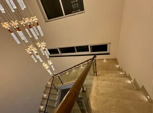 Staircase in 4 BHK Villa at Magna Majestic Meadows, Osman Nagar – for Rent