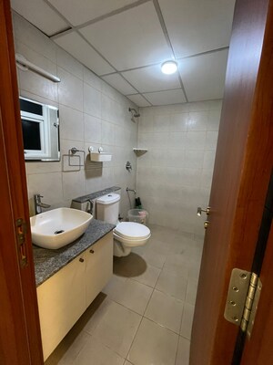 Bathroom in 2.5 BHK Apartment at Bhartiya Nikoo Homes, Thanisandra Main Road – for Rent