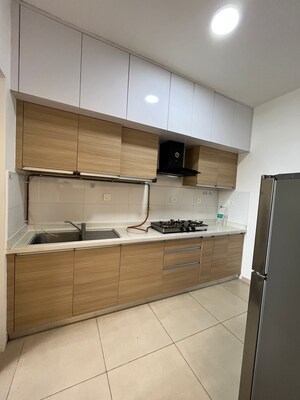 Kitchen in 2.5 BHK Apartment at Bhartiya Nikoo Homes, Thanisandra Main Road – for Rent