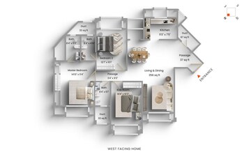 Floor Plan in 3 BHK Apartment at Hiranandani Gardens Eldora, Powai – for Sale