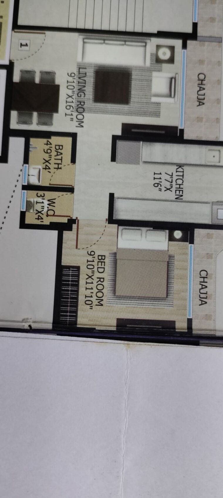 Floor Plan, ajanta-ellora 1 Bedroom 450 Sq.Ft. Apartment In Dahisar East Mumbai 9312284