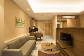 Living Room in 1 RK Apartment at Paras Square Service Apartments, Sector 59 – for Rent