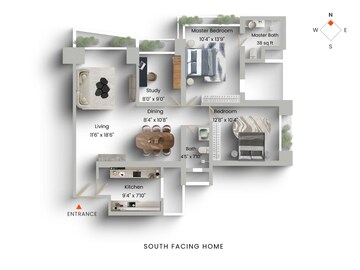 Floor Plan in 2.5 BHK Apartment at Oberoi Garden City, Goregaon East – for Sale