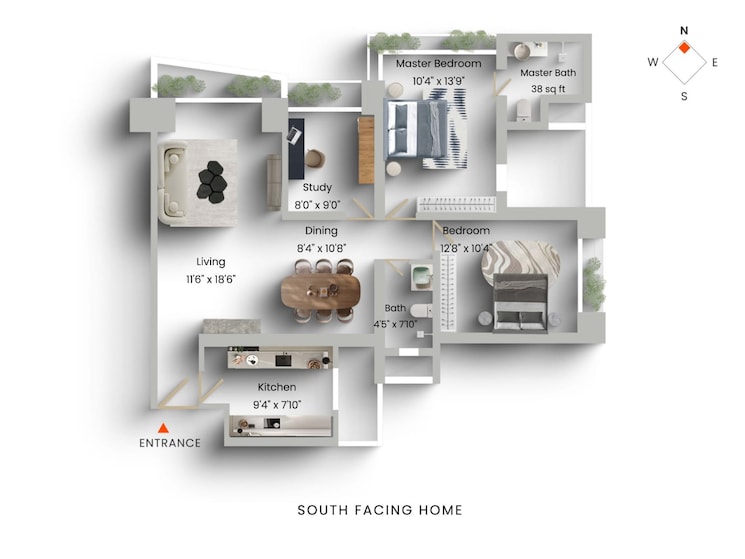 Floor Plan, oberoi-garden-city 2.5 Bedroom 967 Sq.Ft. Apartment In Goregaon East Mumbai 9312330