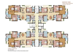 Floor Plan in 2 BHK Apartment at Omaxe Heights, Sector 86 – for Rent