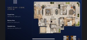 Floor Plan in 3 BHK Apartment at TREVOC Royal Residences, Sector 56 – for Sale