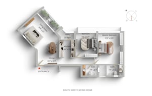 Floor Plan in 2 BHK Apartment at Godrej The Trees, Vikhroli East – for Sale
