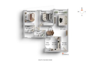 Floor Plan in 2 BHK Apartment at Kalpataru Radiance, Goregaon West – for Sale