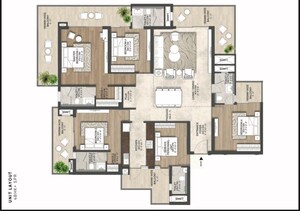 Floor Plan in 3 BHK Apartment at Hero Homes Palatial, Sector 104 – for Sale