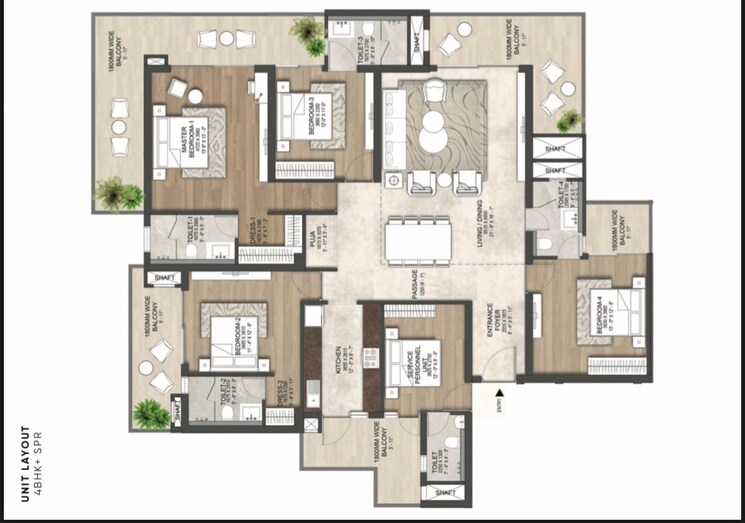 Floor Plan, hero-homes-palatial 3 Bedroom 2800 Sq.Ft. Apartment In Sector 104 Gurgaon 9312466