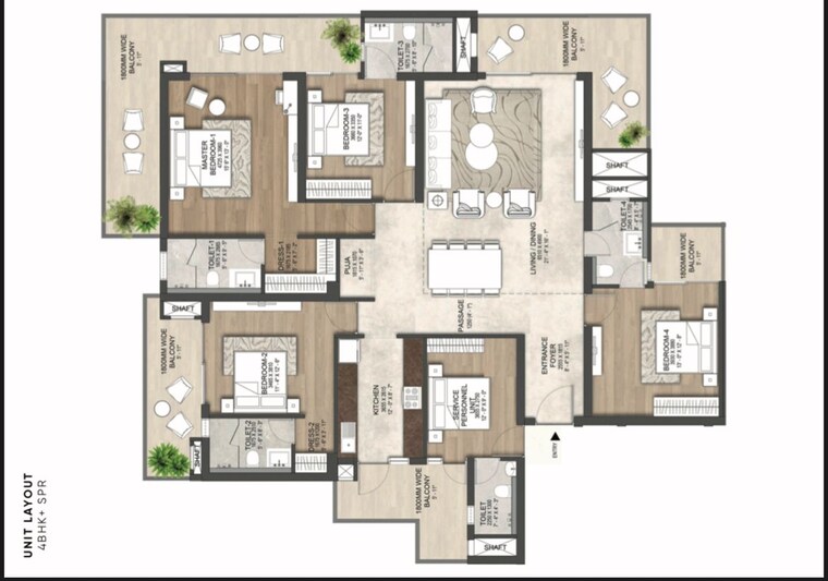 Floor Plan, hero-homes-palatial 3 Bedroom 2800 Sq.Ft. Apartment In Sector 104 Gurgaon 9312466