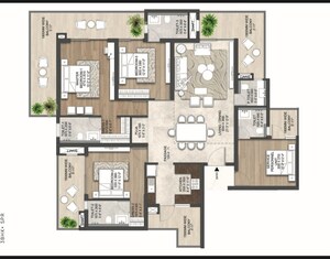 Floor Plan in 3 BHK Apartment at Hero Homes Palatial, Sector 104 – for Sale