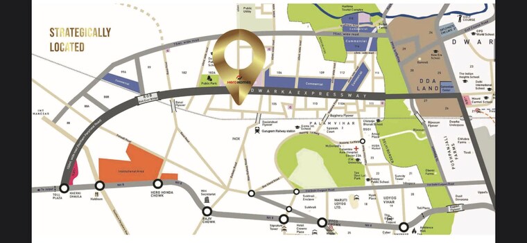 Map Location, hero-homes-palatial 4 Bedroom 3460 Sq.Ft. Apartment In Sector 104 Gurgaon 9312572