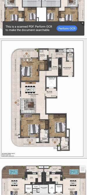 Floor Plan in 3 BHK Apartment at Chandigarh Airport – for Sale
