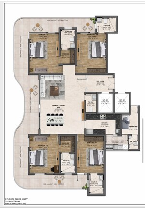 Floor Plan in 4 BHK Apartment at International Airport Road – for Sale