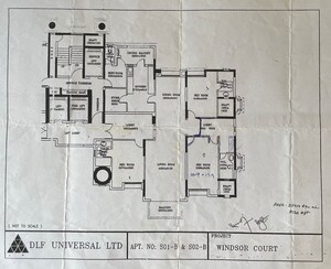 Floor Plan in 3 BHK Apartment at DLF Windsor Court, Dlf Phase iv – for Rent
