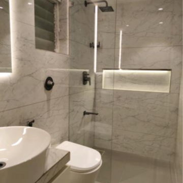 Bathroom in 1 BHK Apartment at Shyam CHS Andheri East, Mulgaon – for Sale