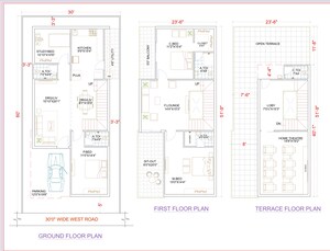 Floor Plan in 4 BHK Villa at Rameshwar Banda – for Sale