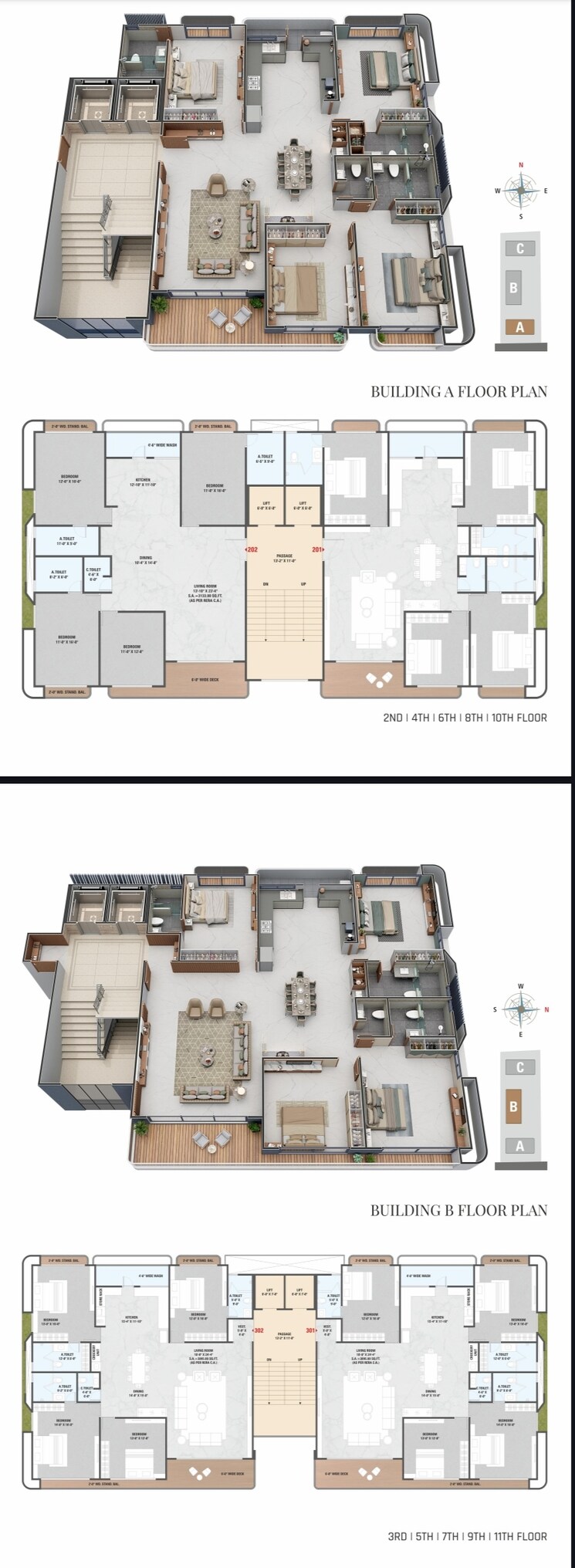 Floor Plan, canal road 4 Bedroom 3150 Sq.Ft. Apartment In Canal Road Surat 9315196