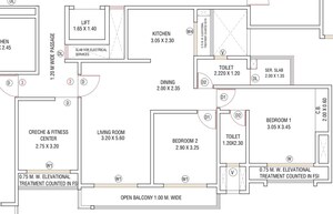 Floor Plan in 2 BHK Apartment at Yuvraj Shivalay, Chikan Ghar – for Sale