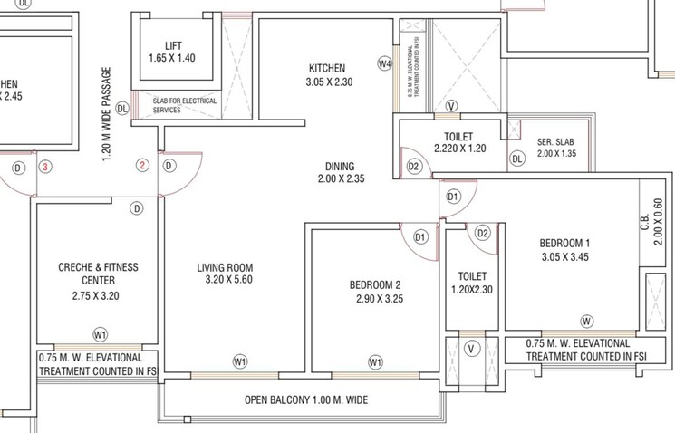 Floor Plan, yuvraj-shivalay 2 Bedroom 700 Sq.Ft. Apartment In Chikan Ghar Thane 9315351