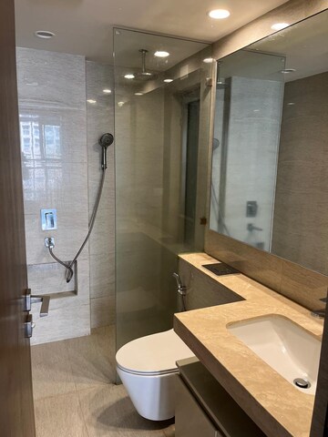Bathroom in 1 BHK Apartment at Hirani Om Sukhkarta Heights, Vikhroli East – for Rent