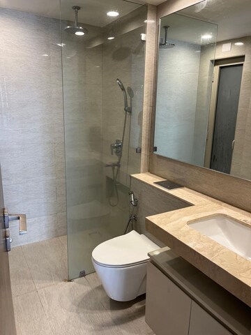 Bathroom in 1 BHK Apartment at Hirani Om Sukhkarta Heights, Vikhroli East – for Rent