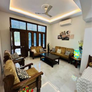 Living Room in 2.5 BHK Builder Floor at RWA Apartments Sector 37, Arun Vihar – for Rent