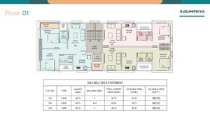 Floor Plan in 1 BHK Apartment at Thergaon – for Sale