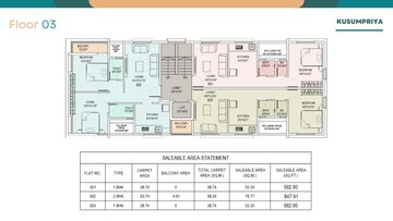 Floor Plan in 1 BHK Apartment at Thergaon – for Sale