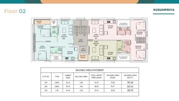 Floor Plan in 1 BHK Apartment at Thergaon – for Sale