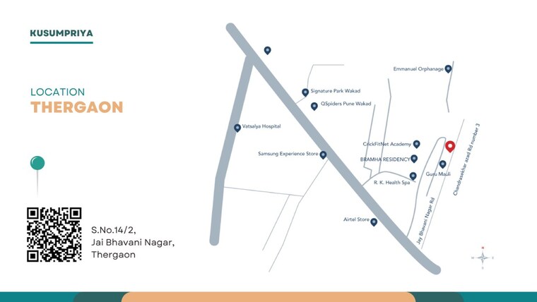 Map Location, thergaon 1 Bedroom 417 Sq.Ft. Apartment In Thergaon Pune 9316012