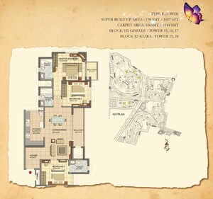 Master Plan in 3 BHK Apartment at Prestige Lakeside Habitat, Varthur – for Rent