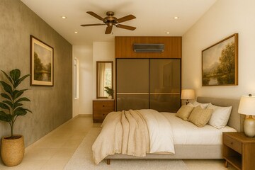 Bedroom in 4 BHK Apartment at Prestige Beverly Hills, Kokapet – for Rent