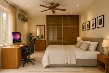 Bedroom in 4 BHK Apartment at Prestige Beverly Hills, Kokapet – for Rent