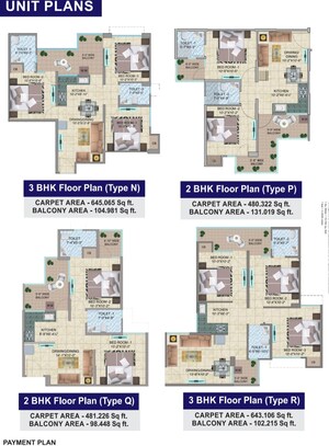 Floor Plan in 2 BHK Apartment at HRH City Vasant Valley, Sector 56a – for Sale