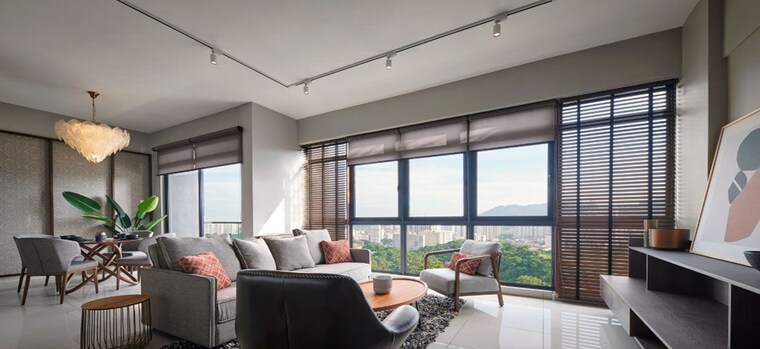 Living Room, mantra-sky-homes 4 Bedroom 1760 Sq.Ft. Apartment In Magarpatta City Pune 9318914