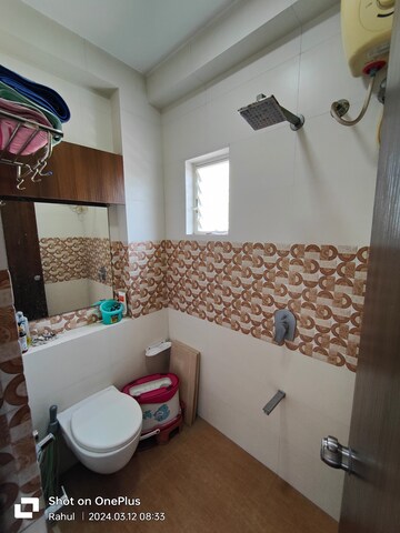 Bathroom in 3 BHK Apartment at Prahlad Nagar – for Rent