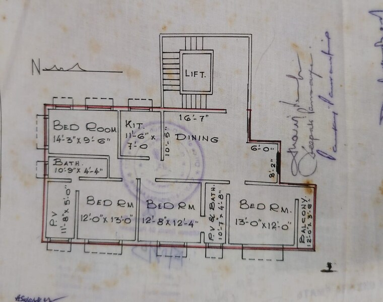 Floor Plan, uninav-residena 3.5 Bedroom 2255 Sq.Ft. Apartment In Raj Nagar Extension Ghaziabad 9319336