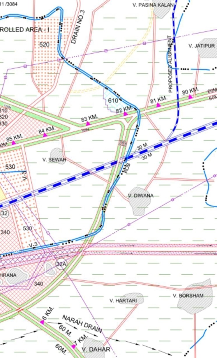 Map Location, sewah  31 Acre Plot In Sewah Panipat 9319397