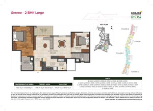 Floor Plan in 2 BHK Apartment at Brigade Cornerstone Utopia, Varthur – for Sale