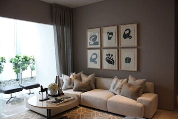 Living Room in 3 BHK Apartment at Adani Ten BKC, Bandra East – for Sale