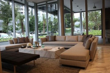 Living Room in 3 BHK Apartment at Adani Ten BKC, Bandra East – for Sale